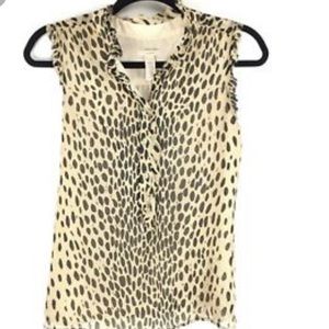JCrew silk sleeveless high neck blouse Sz 12